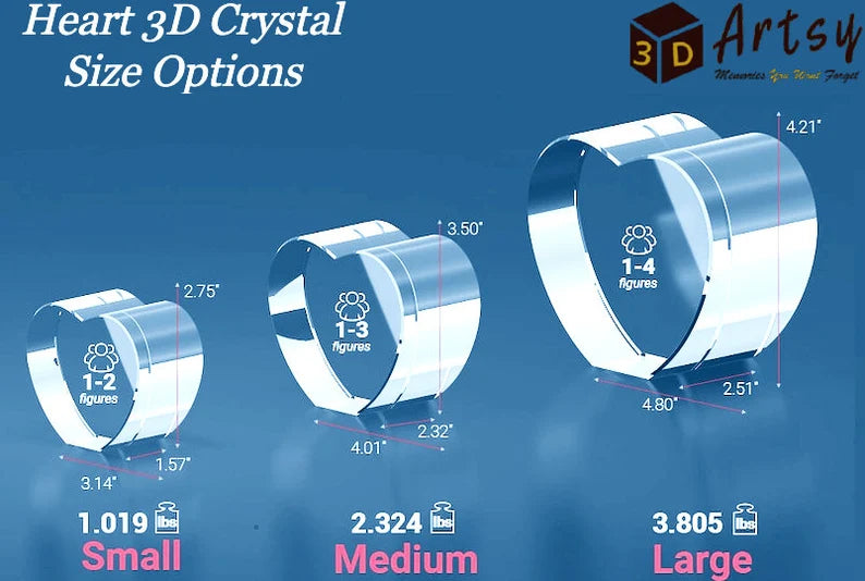 3D Photo Crystal (Heart)